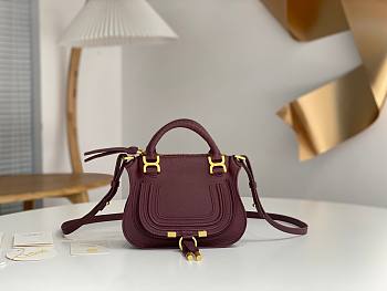 Chloé Marcie Double Carry Leather Shoulder Bag Size 21 x 16 x 8 cm