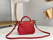 Chloé Red Marcie Double Carry Leather Shoulder Bag Size 21 x 16 x 8 cm - 6
