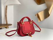 Chloé Red Marcie Double Carry Leather Shoulder Bag Size 21 x 16 x 8 cm - 5