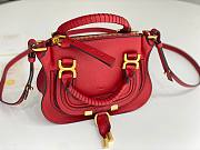 Chloé Red Marcie Double Carry Leather Shoulder Bag Size 21 x 16 x 8 cm - 4