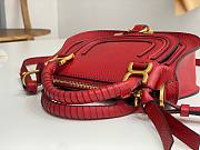 Chloé Red Marcie Double Carry Leather Shoulder Bag Size 21 x 16 x 8 cm - 2
