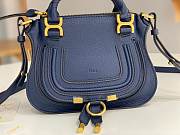 Chloé Blue Marcie Double Carry Leather Shoulder Bag Size 21 x 16 x 8 cm - 4