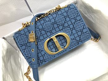 Dior Caro CD Blue Bag Size 20 x 12 x 7 cm