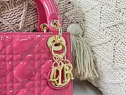 Lady Dior Mini Bag Rose Patent Gold Hardware Size 17 x 15 x 7 cm - 4