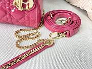 Lady Dior Mini Bag Rose Patent Gold Hardware Size 17 x 15 x 7 cm - 2