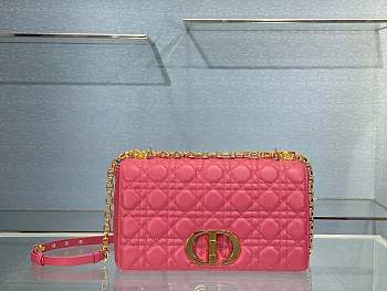 Dior Caro Bag Soft Cannage Calfskin Rose Size 28 x 17 x 9 cm
