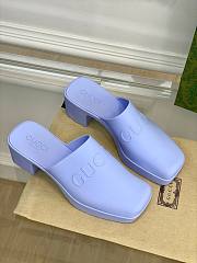 Gucci Leather Slipper Heel Height 5.5 cm (5 color) - 6
