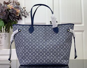 Louis Vuitton Monogram Idylle Neverfull MM Tote Bag Blue Size 32 x 29 x 17 cm