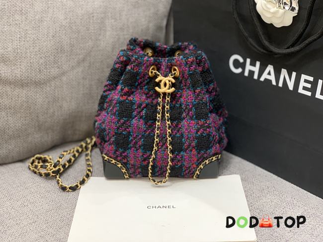Chanel Wool Bucket Shoulder Handbag Pink Size 20 × 18 × 13 cm - 1