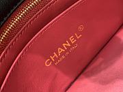 Chanel Lambskin Flap Bag Black Golden Ball Size 20 cm - 6