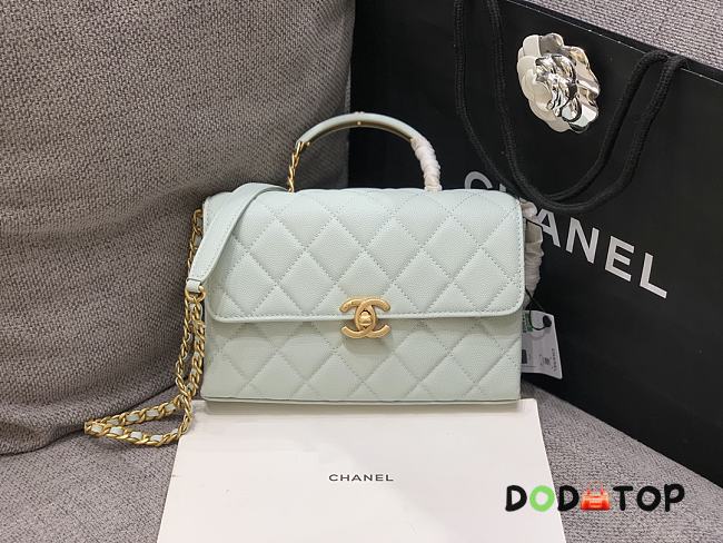 Chanel Caviar Handle Bag Light Green Size 23 cm - 1
