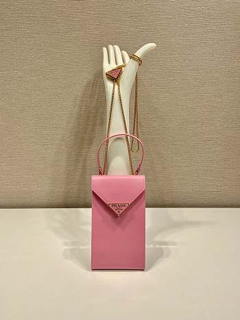 Prada Phone Bag 1BP050 Pink Size 10.5 x 18 x 3 cm