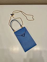 Prada Phone Bag 1BP050 Blue Size 10.5 x 18 x 3 cm - 5