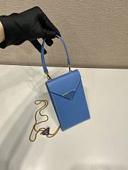 Prada Phone Bag 1BP050 Blue Size 10.5 x 18 x 3 cm - 6