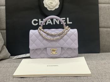 Chanel Mini Cf Handle Light Gold Hardware Purple Size 20 x 6 x 13 cm