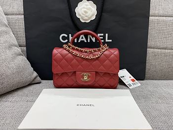 Chanel Mini Cf Handle Light Gold Hardware Red Size 20 x 6 x 13 cm