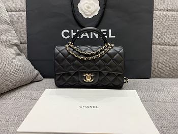 Chanel Mini Cf Handle Light Gold Hardware Black Size 20 x 6 x 13 cm