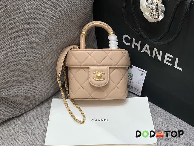 Chanel Handle Cosmetic Bag Beige Size 12.5 x 15 x 8 cm - 1