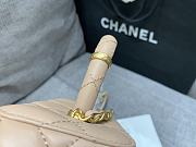 Chanel Handle Cosmetic Bag Beige Size 12.5 x 15 x 8 cm - 6