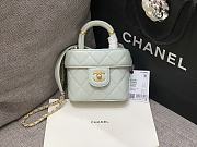 Chanel Handle Cosmetic Bag Light Green Size 12.5 x 15 x 8 cm - 1