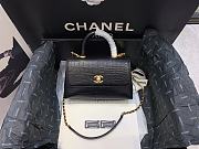 Chanel Coco Handle Bag Crocodile Pattern Black Size 23 x 13 x 9 cm - 1