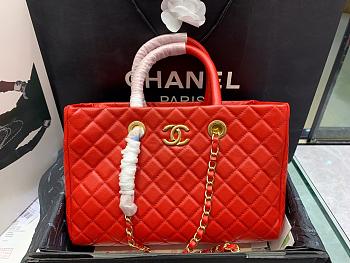 Chanel Shopping Bag Large Handbag Red Size 36 × 38 × 16 cm