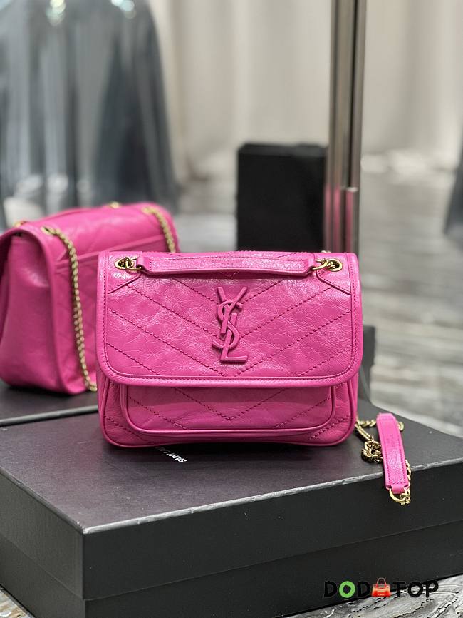 YSL Niki Rose Pink Size 22 × 16.5 × 12 cm - 1