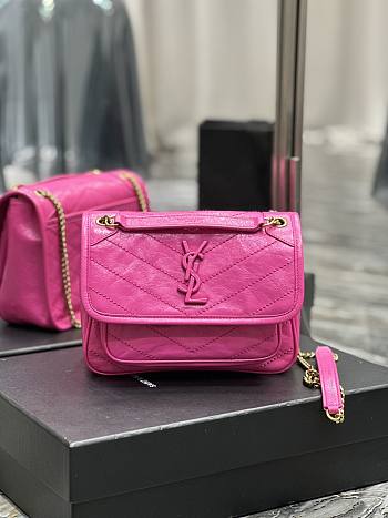 YSL Niki Rose Pink Size 22 × 16.5 × 12 cm