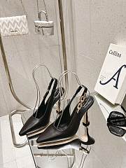 Louis Vuitton LV Chain Back Empty High Heels Black 9.0 cm - 4