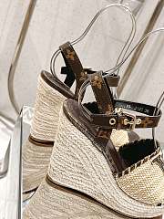 Louis Vuitton LV Straw Platform Sandals Brown 10 cm - 4