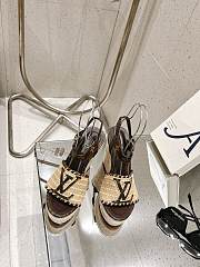Louis Vuitton LV Straw Platform Sandals Brown 10 cm - 3