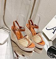 Louis Vuitton LV Straw Platform Sandals 10 cm - 1
