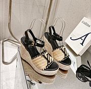 Louis Vuitton LV Straw Platform Sandals Black 10 cm - 1