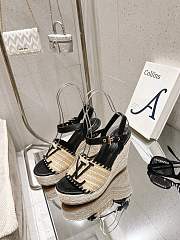 Louis Vuitton LV Straw Platform Sandals Black 10 cm - 6