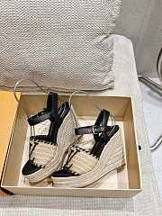 Louis Vuitton LV Straw Platform Sandals Black 10 cm - 5