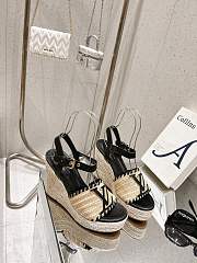 Louis Vuitton LV Straw Platform Sandals Black 10 cm - 3