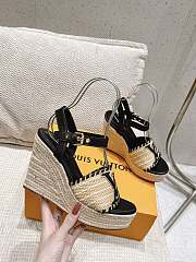 Louis Vuitton LV Straw Platform Sandals Black 10 cm - 2