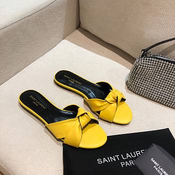 Yves Saint Laurent Bianca Flat Mules Yellow
