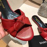 Yves Saint Laurent Bianca Flat Mules Red - 6