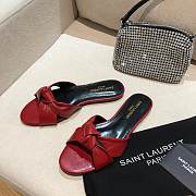 Yves Saint Laurent Bianca Flat Mules Red - 5