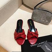 Yves Saint Laurent Bianca Flat Mules Red - 3