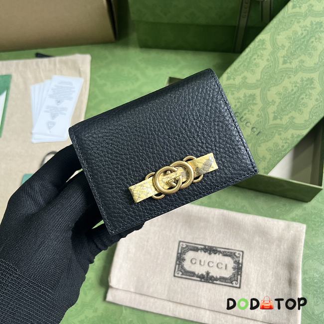 Gucci Logo-Plaque Leather Wallet Black Size 11 x 8.5 x 3 cm - 1