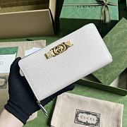Gucci Logo-Plaque Leather Long Wallet White Size 19 x 10 x 3.5 cm - 1