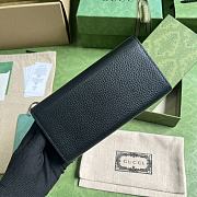 Gucci Logo-Plaque Leather Long Wallet Black Size 19 x 10 x 3.5 cm - 2