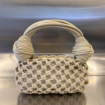 Bottega Veneta Double Knot Top Handle Bag Beige Size 24 x 15 x 5 cm