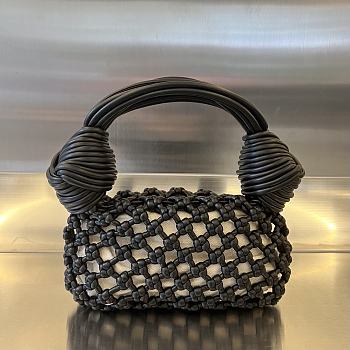 Bottega Veneta Double Knot Top Handle Bag Black Size 24 x 15 x 5 cm