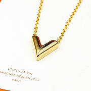 Louis Vuitton Gold Tone Hardware V Necklace  - 5