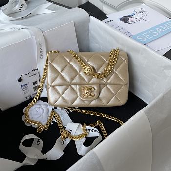 Chanel Flap Chain Bag Heart Gold Size 19 cm