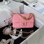 Chanel Flap Chain Bag Heart Pink Size 19 cm - 1