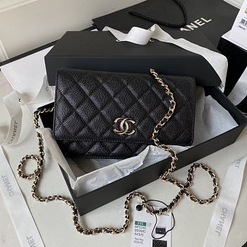 Chanel WOC New Hardware Black Size 19 cm